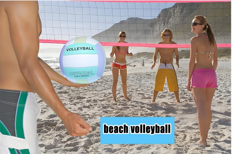 ZLY Volleyball,Official Size 5 Volleyballs for Indoor Outdoor,Soft Touch Volleyballs for Beach Play Pool Training Game with Ball Pump - Image 3